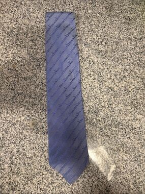 Versace Collection Blue Logo-Repeat Silk Tie